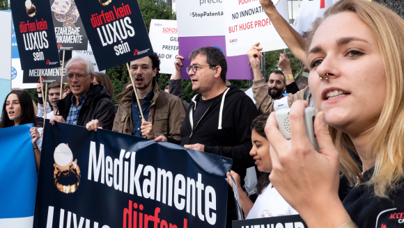 Protest für bezahlbare Medikamente