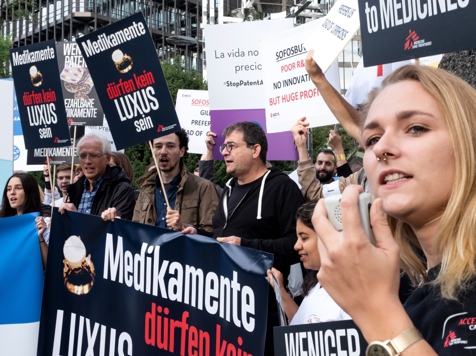 Protest für bezahlbare Medikamente