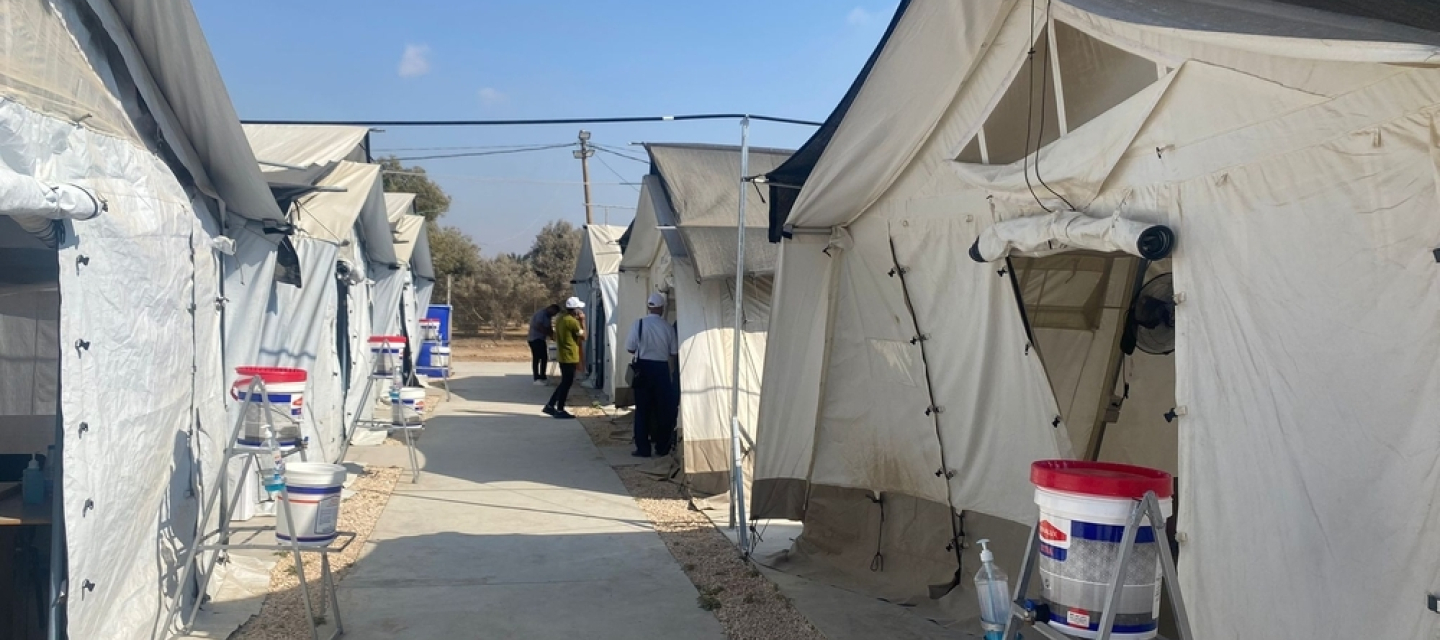 Das provisorische Krankenhaus in Deir Al-Balah von Ärzte ohne Grenzen.