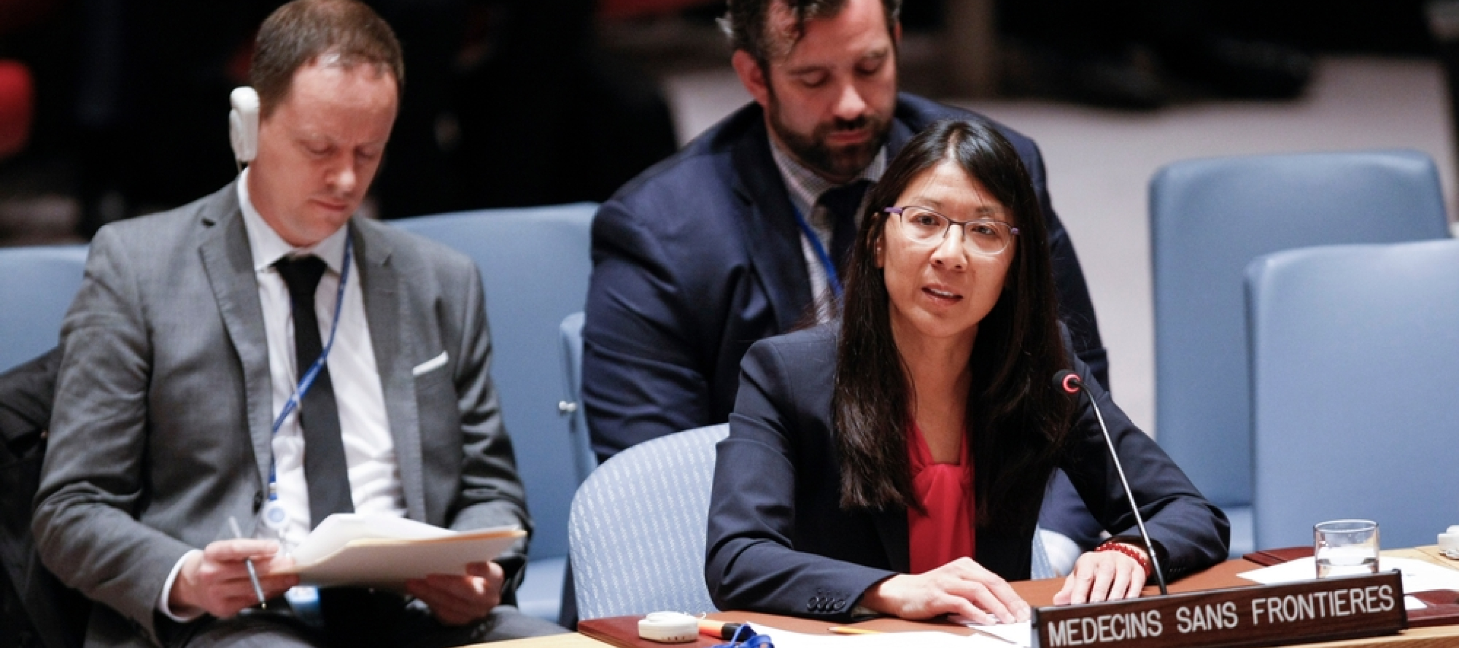 International Präsidentin Joanne Liu spricht bei der UN Sicherheitskonferenz, 2016