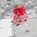 Vom Erdbeben am 6. Februar betroffene Region in Syrien und der Türkei..