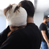 Palästinensische Gebiete: Im Al-Shifa-Krankenhaus Gaza verletztes Kind