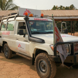 Unser Rettungsdienst vor dem Krankenhaus im Mamfe Distrikt, Südwest-Kamerun