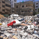 Ein Trümmerhaufen in der Stadt Gaza nach einem israelischen Luftangriffen.