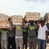 Flüchtlinge in einem Internierungslager in Libyen.