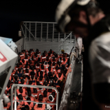 The 629 people currently onboard Aquarius were rescued during night of Saturday to Sunday, when Aquarius carried out six rescue and transfer operations in the span of nine hours – all under instruction from the Italian Maritime Rescue Coordination (IMRCC). The rescue of 2 rubber boats turned critical when one boat broke apart in the darkness, leaving over 40 people in the water.